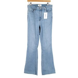 NWT FRAME Le Easy Flare Raw Hem‎ Light Wash Denim Jeans Womens Size 29